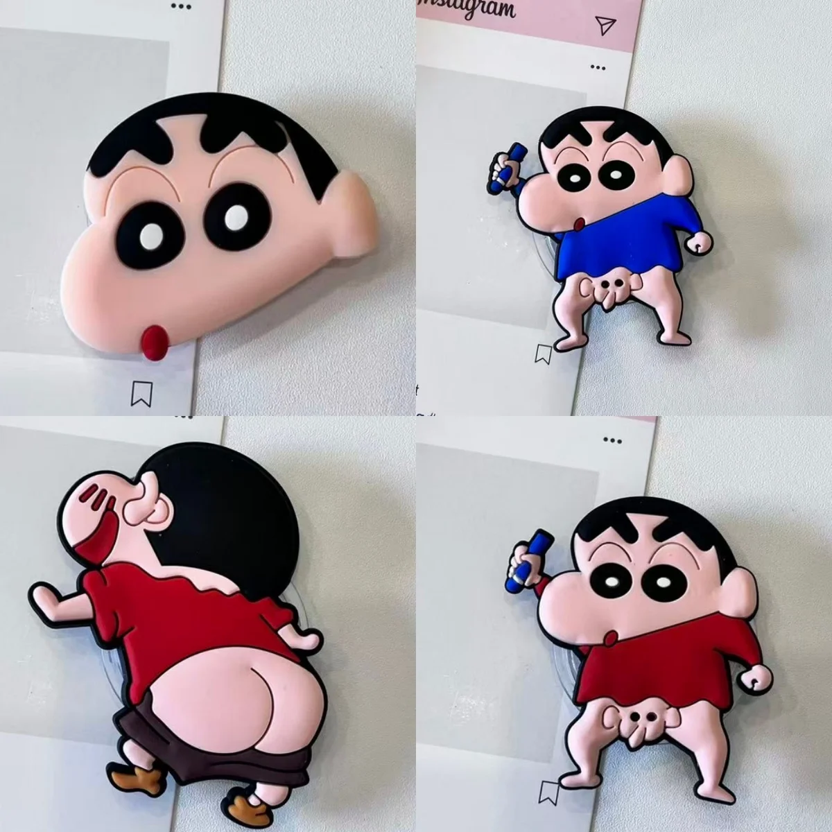 

Japan Anime Crayon Shin-chan Phone Holder Griptok Finger Ring Support For iPhone Samsung Cases Grip Tok Socket Bracket Girl Gift