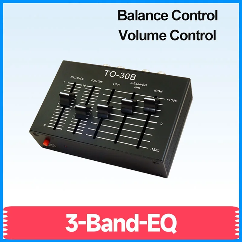 AA08-To-30B DC5V Audio estéreo EQ preamplificador equilibrado de tres bandas alto medio y bajo Control de volumen de equilibrio de Audio