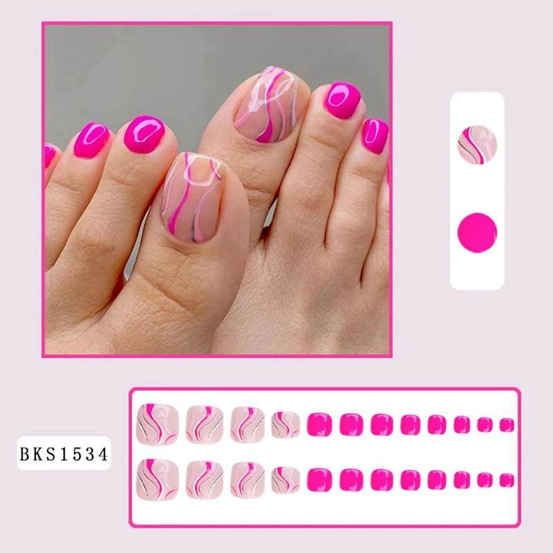 Rose Glitter Teen Nagel Stukjes Draagbare Lange Nep Nagel Valse Nagel Tips Volledige Cover Afgewerkt Valse Nagels Druk Op Nagels Met Lijm