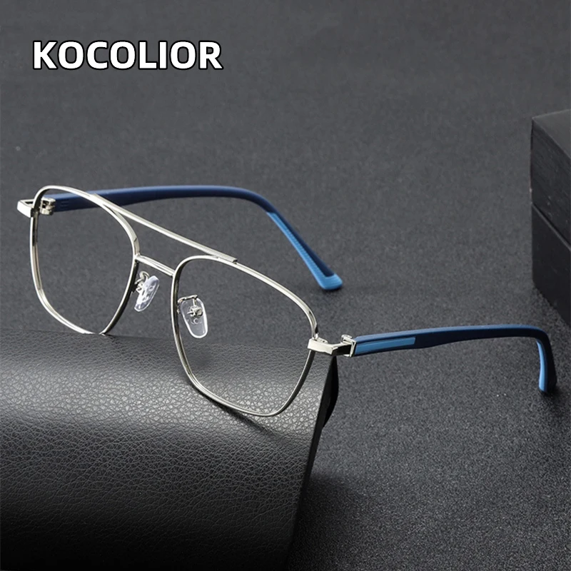 New Ultralight Double Beam Stainless Steel Alloy Anti Blue Light Anti Radiation Reading Glasses Men and Women Presbyopia Glasses
