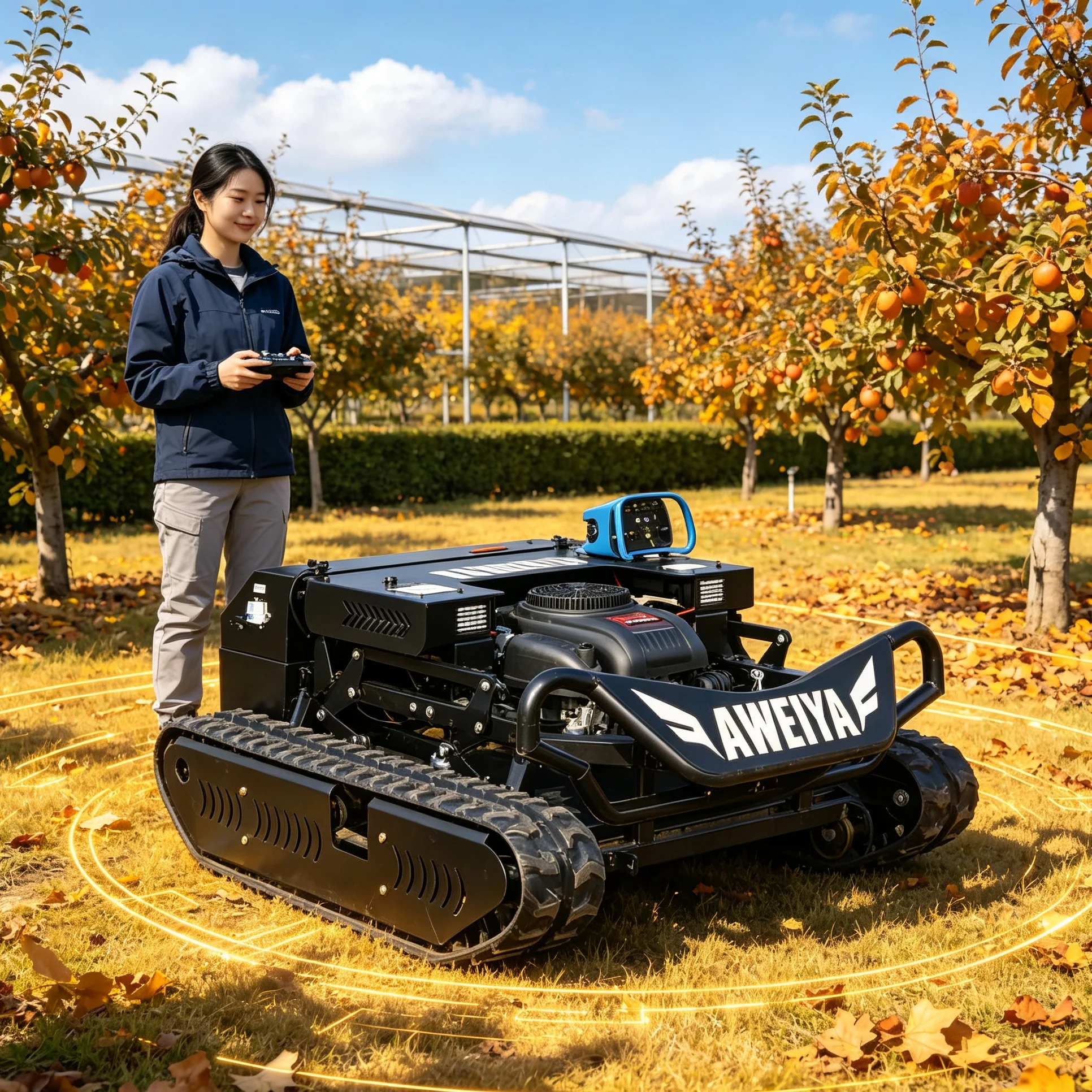 Customized 900 For Farm Vineyard Base Tracked Self‑Propelled Lawn Mower, Compatible With Snow Shovel Attachment, Adjustable Mowi