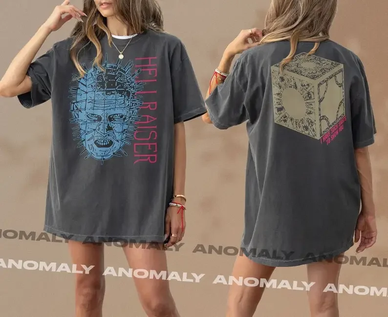 Retro Hellraiser Graphic T-Shirt Vintage 80s Horror Movie  Shirt Pinhead Cenobite Hell Raiser Film Memorabilia Apparel