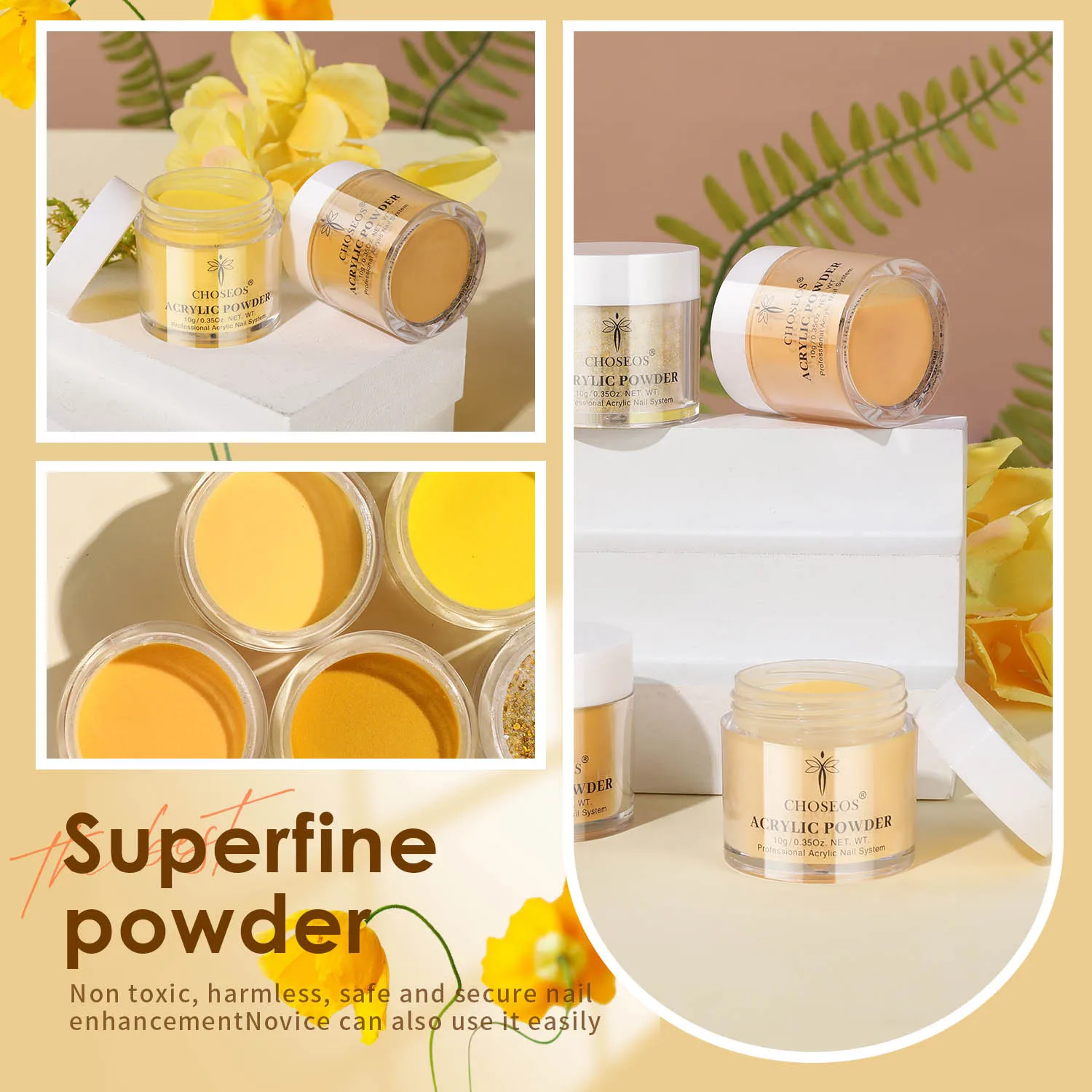 12-Farben-Halloween-Acrylpulver-Nagelkunst-Set, geeignet für 3D-Nagelkunst und französische Maniküre, perfektes Geschenk für Frauen