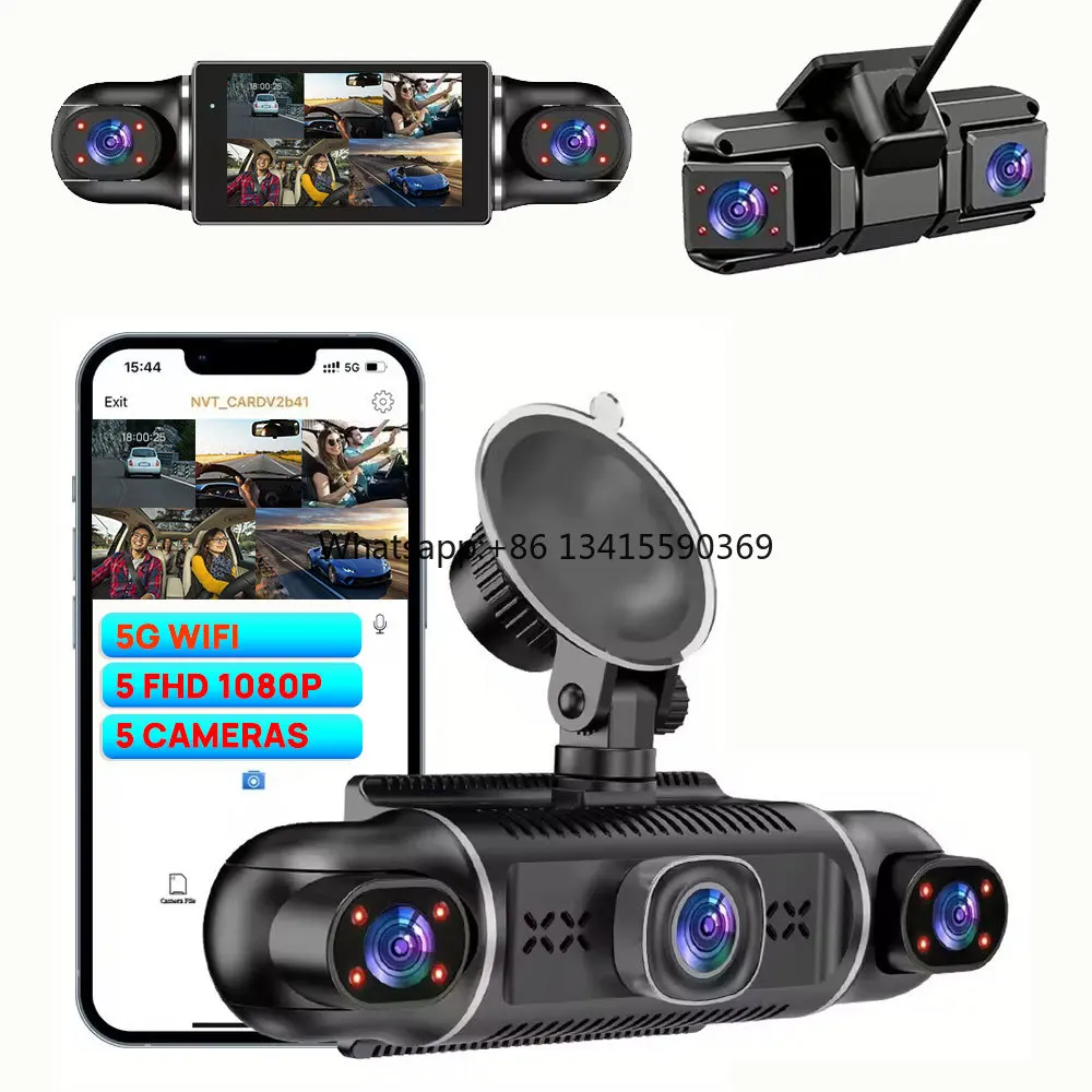 

360 Panoramic Car DVR 5CH 3Inch Screen 170 Degree Dash Cam 5G WiFi Sentinel Parking Monioring Car camer
