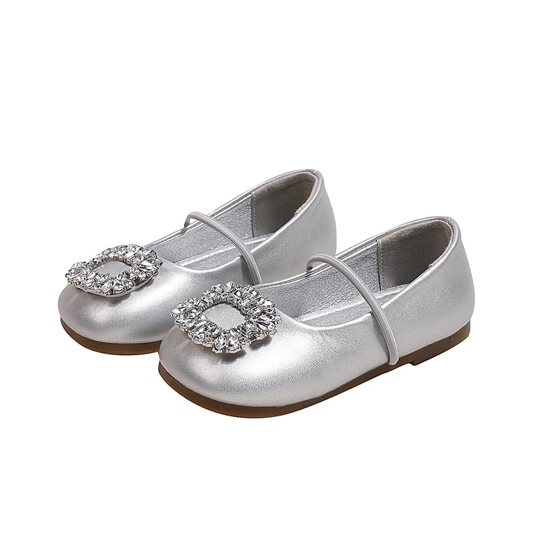 

Girls Princess Ballet Shoes Spring Autumn Luxury Kids Leather Shoes Fashion Rhinestone Shallow Children Dress Flat Shoes Soft