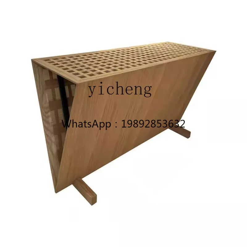 GZ   style solid wood xuanguan table dining side cabinet Nordic minimalist log color art side cabinet
