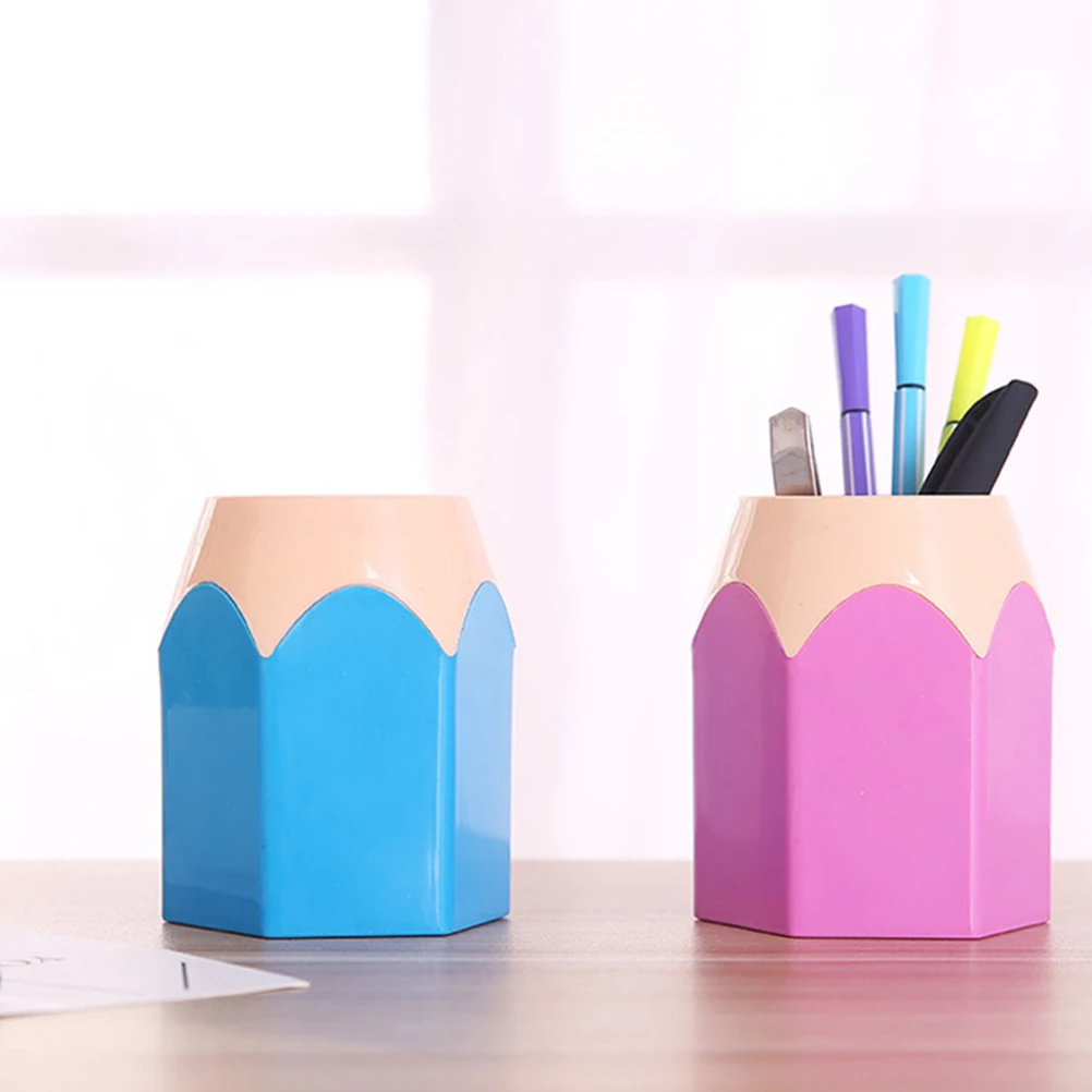 

8pcs Contrast Color Pen Holder Desktop ganizer for Classroom School ABS Pencil Dispenser Cup Multifunctional Standing for Office