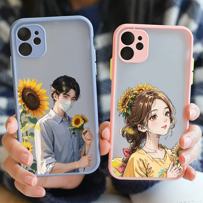 Ударопрочный матовый чехол для iPhone 11 12 13 14 Pro Max XR XS X 7 8 Plus SE