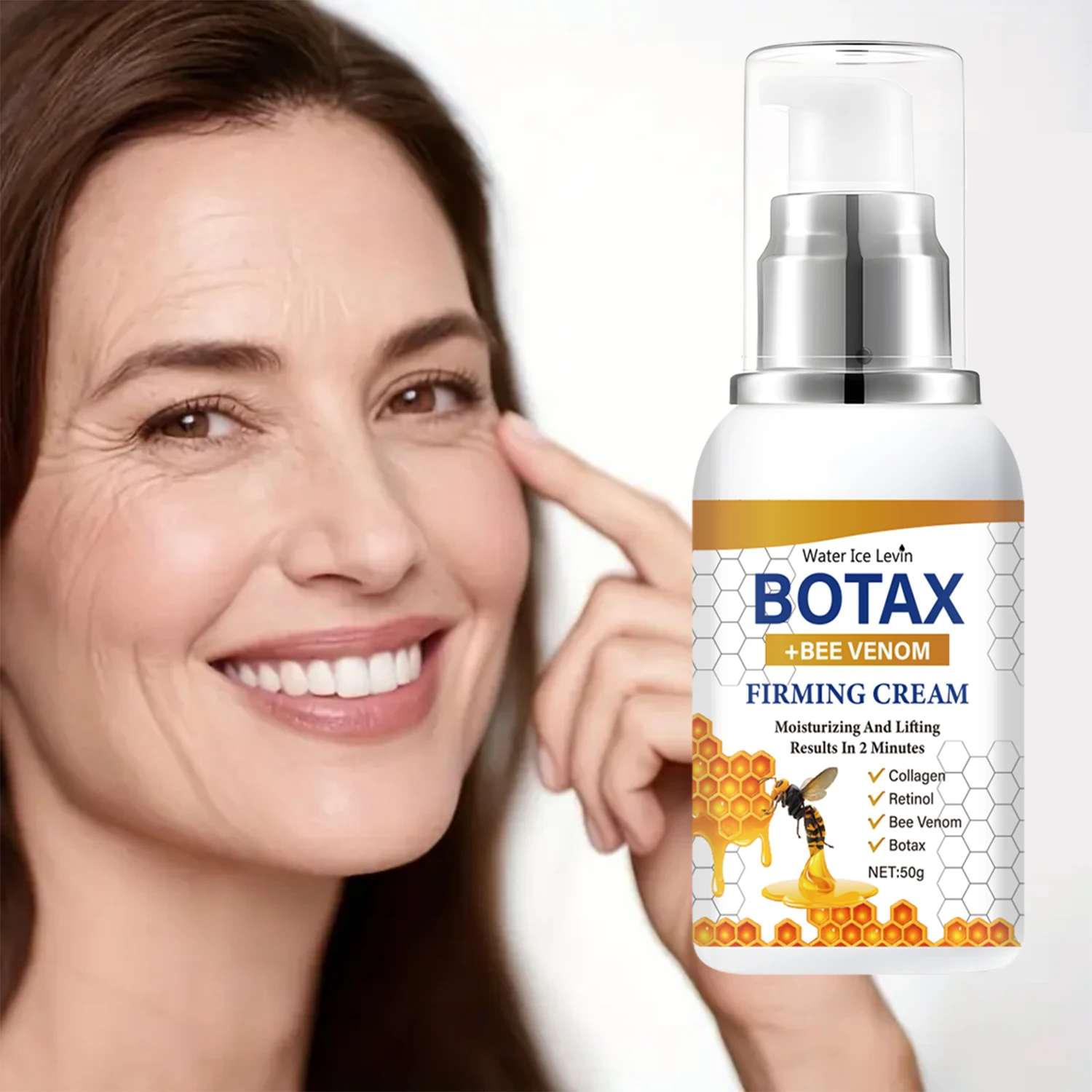 Botax Crema reafirmante (infusión de veneno de abeja), levantamiento de 2 minutos, colágeno y retinol, hidrata para una piel elástica, suave y brillante