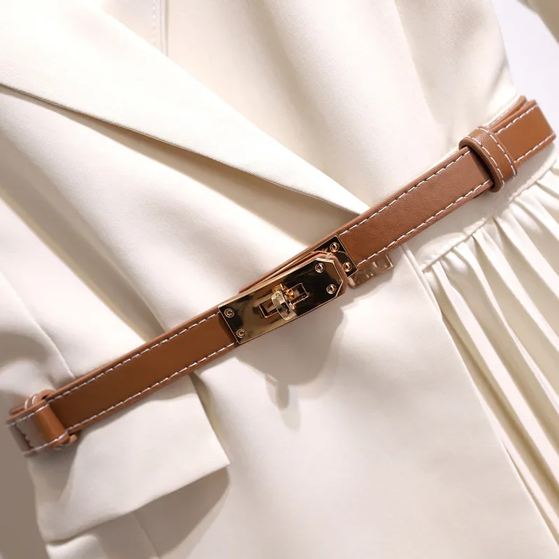 Outono falso terno de duas peças vestido plissado temperamento manga comprida retalhos com cinto drape a linha midi vestido