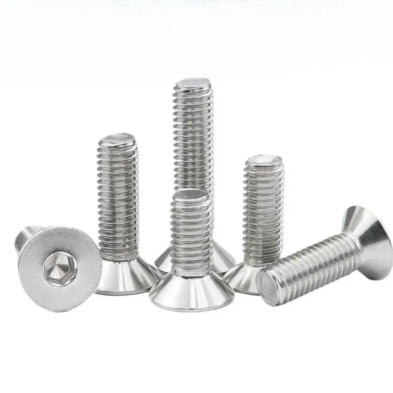 1-50PCS M3 M4 M5 M6 M8 304 A2-70 Stainless Steel Hexagon Hex Socket Head Flat Countersunk Bolt Screw L=3-150mm bhcs countersunk