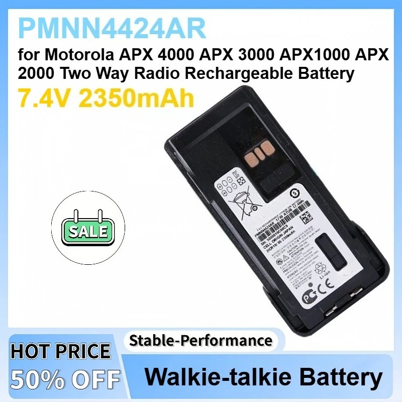 New 7.4V 2350mAh PMNN4424AR Li-ion Battery for Motorola APX 4000 3000 1000 2000 Two Way Radio Rechargeable Battery