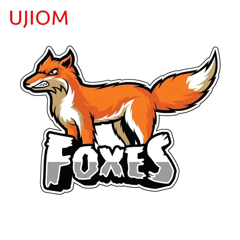 UJIOM 13cm X 9,7 cm Creativite dibujos animados zorro Logo pegatina de pared personalidad aire acondicionado armario calcomanía papel tapiz murales para el hogar
