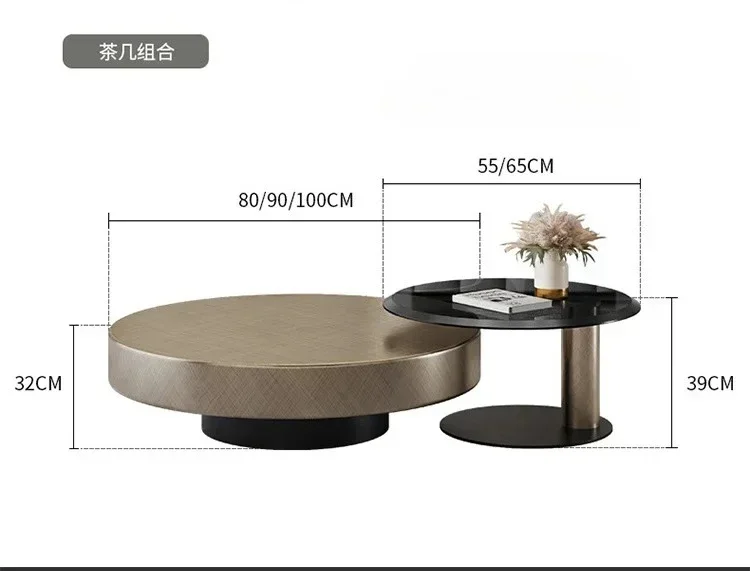 

N Скандинавский средневековый круглый чайный столик из нержавеющей стали для небольшой квартиры