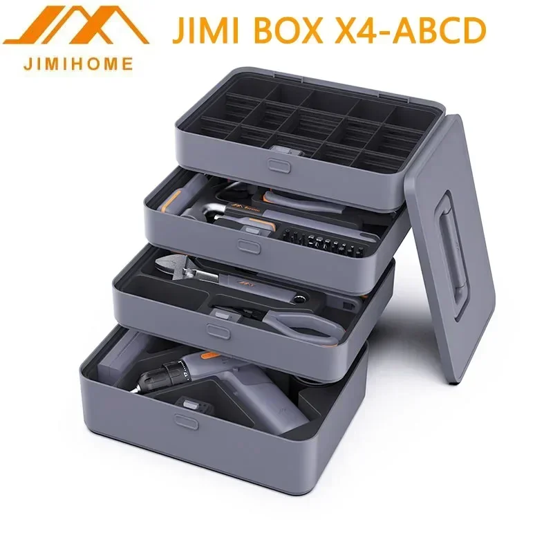 JIMI BOX X4-ABCD Home Combination Tool Box Multi Set Storage Power Accessories Case Household Repair Tools Set Hand Tool