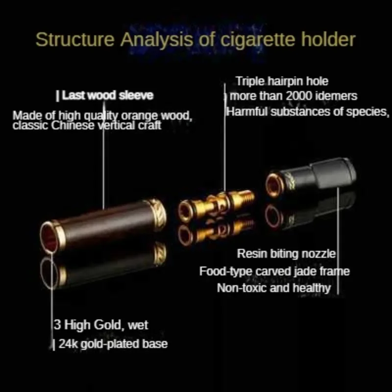 Three Layer Filtration Tobacco Shop Accessories Mouthpiece for Cigarettes Rolling Papers Smoke Cigar Holder Smoking Pipes Tuxedo