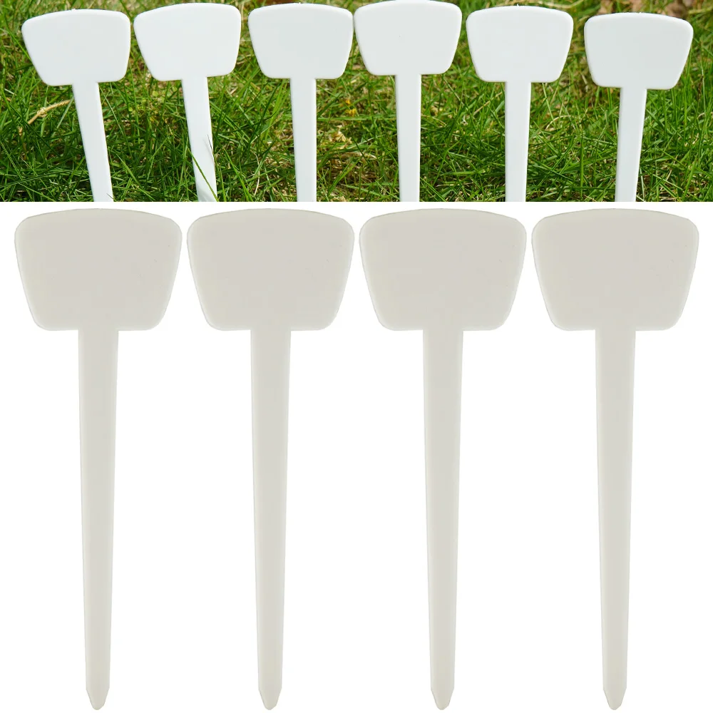 

Garden Plant White T-Type Plastic Label Waterproof Re-Usable Markers Tag Nursery Flower Seedling Potted Sign Stakes Record Plate