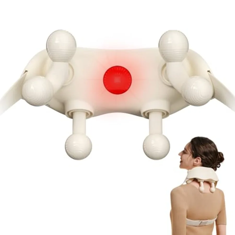 

Cordless Neck Massager with Heat for Deep Tissue Shiatsu Therapy: Ideal for Office Use Travel and Home Relaxation to Alleviate