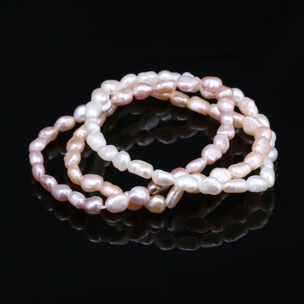 

19CM Natural Freshwater Pearl Bracelets AA High Quality Rice Shape Pearl Bracelet For Women Jewerly Party Gift 6-7mm