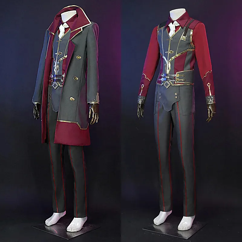 

CyGame LOL Arcane Silco Cosplay Costume Military Uniform Trench Coat Boot Jinx Father Outfit Halloween Carnival Suit for Adule M