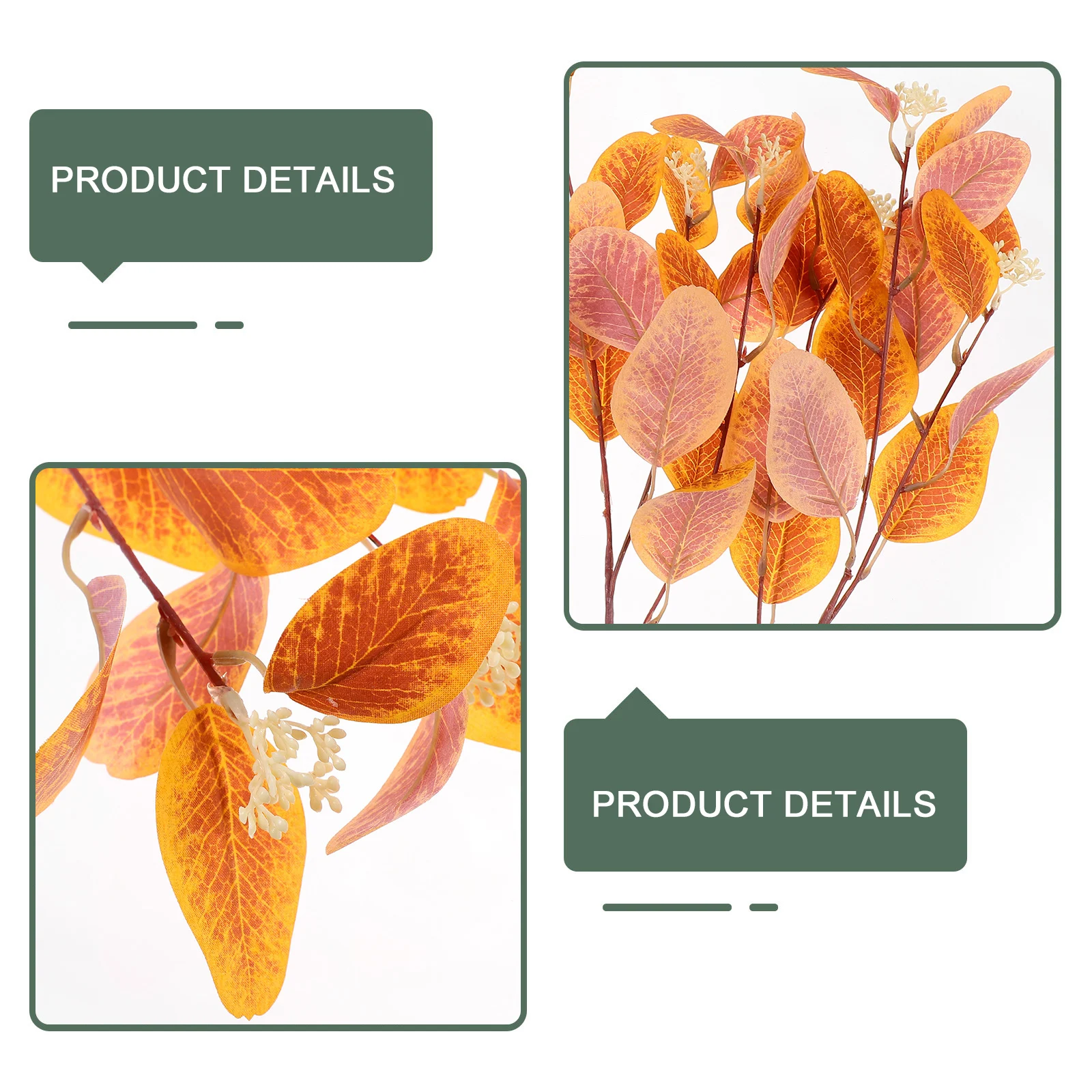 

3Pcs Faux Eucalyptus Leaves Artificial Bouquet Realistic Plastic Plants Home Decoration Green Foliage Garden Charm Garland