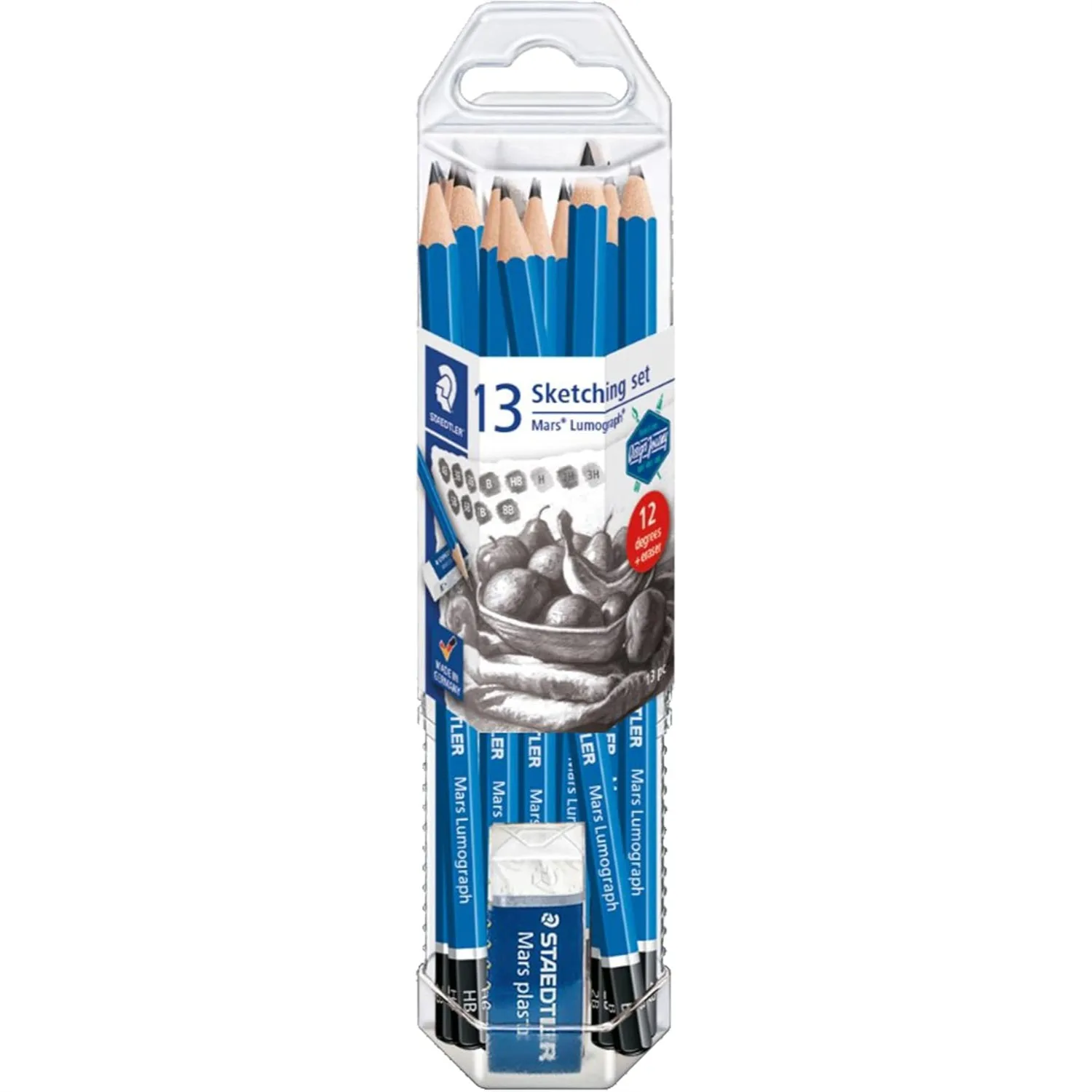 

Graphite Artist Pencil Pack, 12 Degrees (8B-2H), Sketching Pencils for Drawing & Shading, Smooth & Blendable, Ideal for Artists