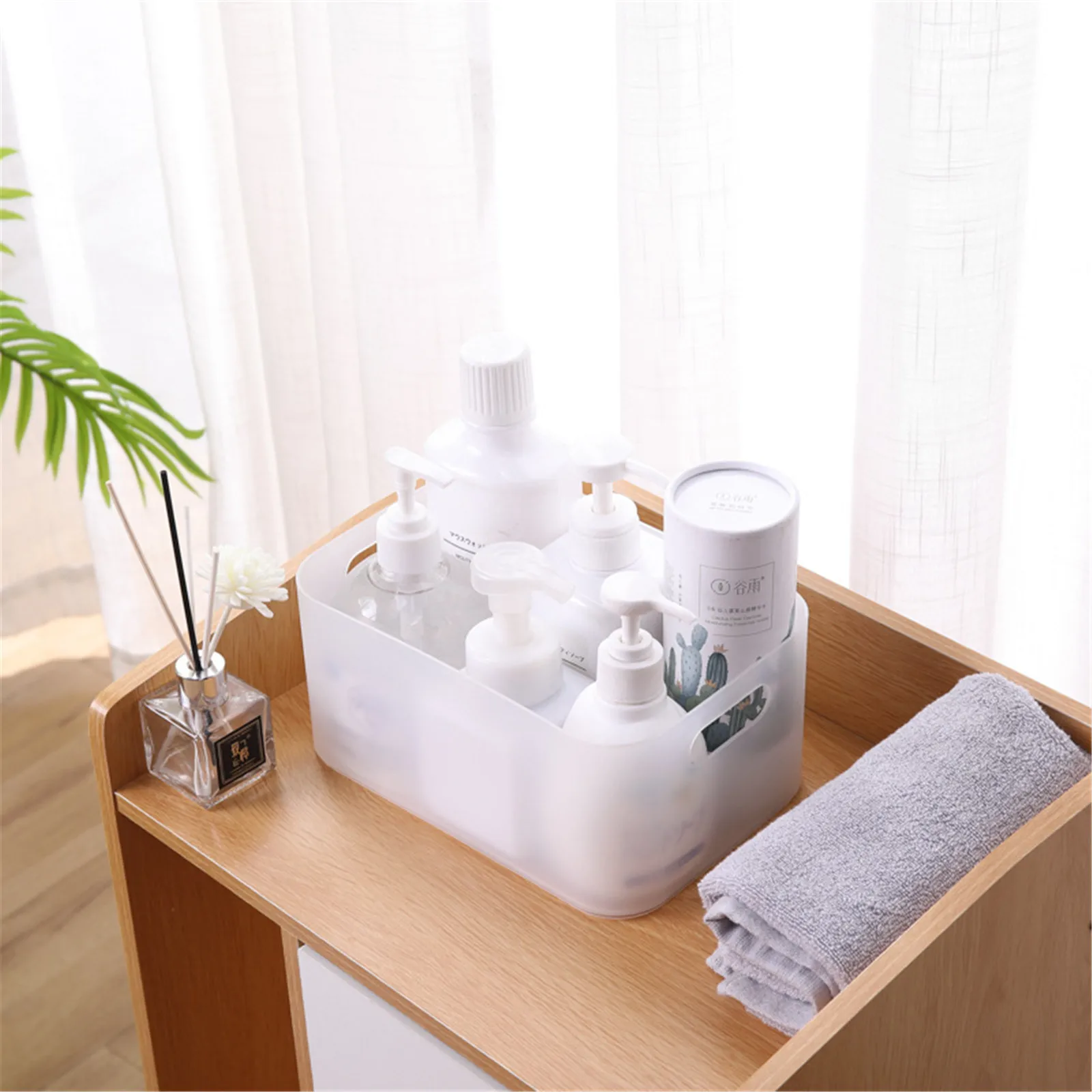 Plastic Storage Basket Cosmetic Storage Basket  Desktop Sundries Snack Storage Boxhousehold kitchen sorting box