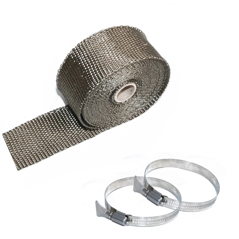 2023 New Exhaust Heat Wrap Header Wrap Heat Shield with Locking Tie , Car Exhaust Pipe Heat Insulation