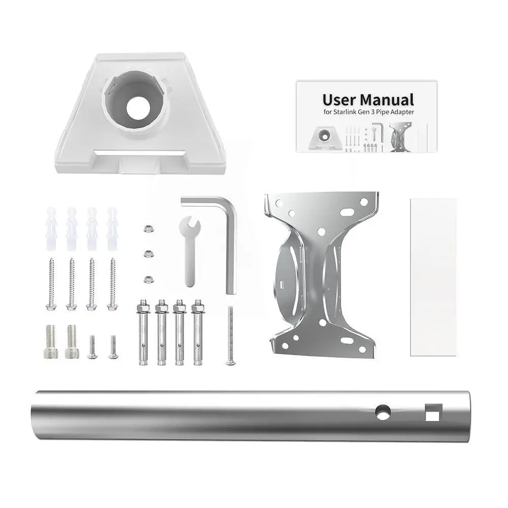 Kit Di Montaggio Per Starlink Gen 3 – Staffa Da Parete Con Adattatore Per Tubo, Compatibile Con V3 E V2, Resistente A Vento E Pioggia, Installazione Semplice