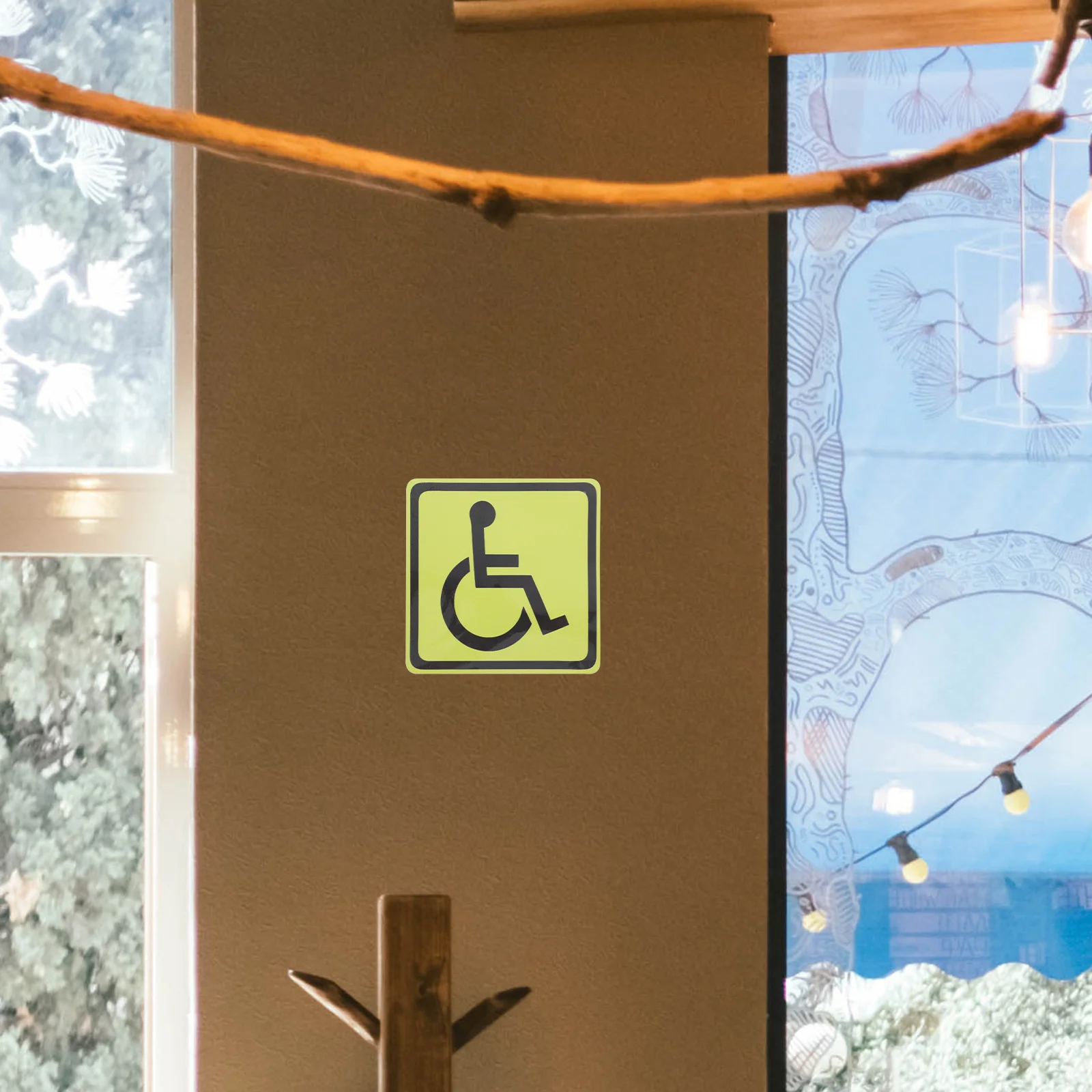 

4Pcs Handicap Disabled Wheelchair Symbol Sticker Decals High Visibility Safety Signs for Indoor Outdoor Use Handicapped Decal