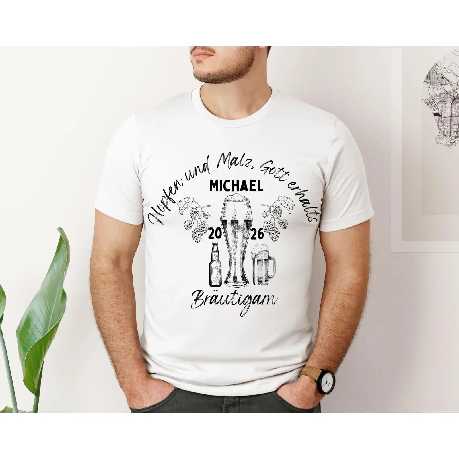 Custom 2026 Beer Themed Groom Bachelor Party T shirt Personalized Name Stag Outfit Hops Malt Crew Men's Trip vintage Washed