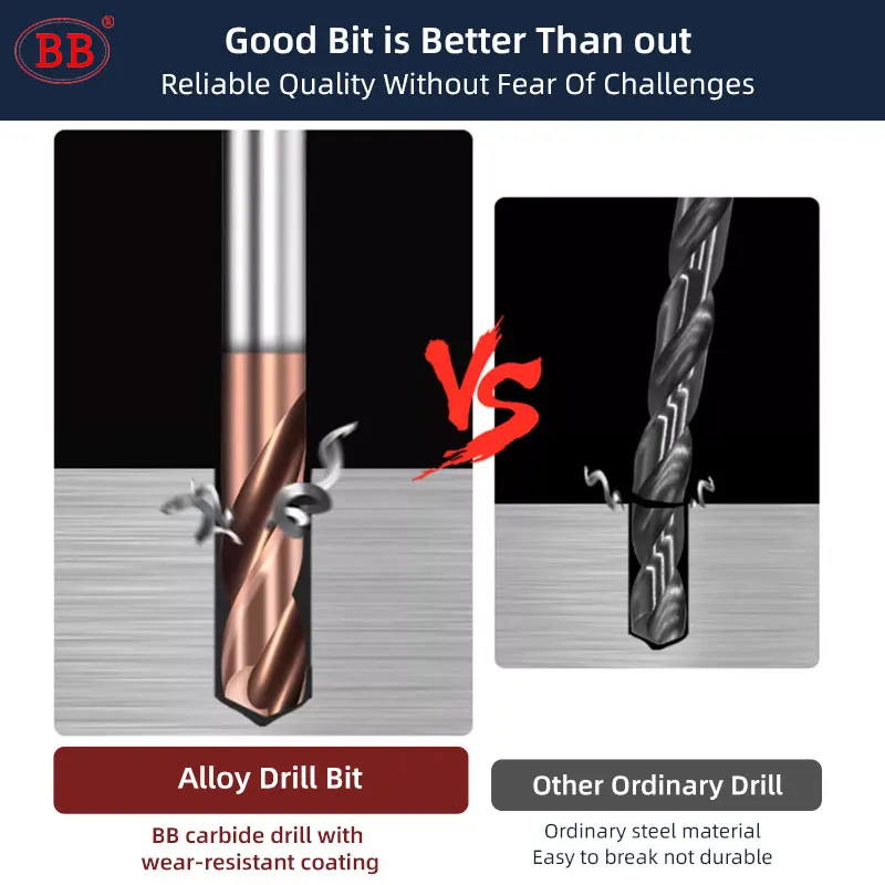 BB 60mm Length Carbide Drill CNC Hole Making Drilling Tool Diameter 1mm-6mm for Metal Steel