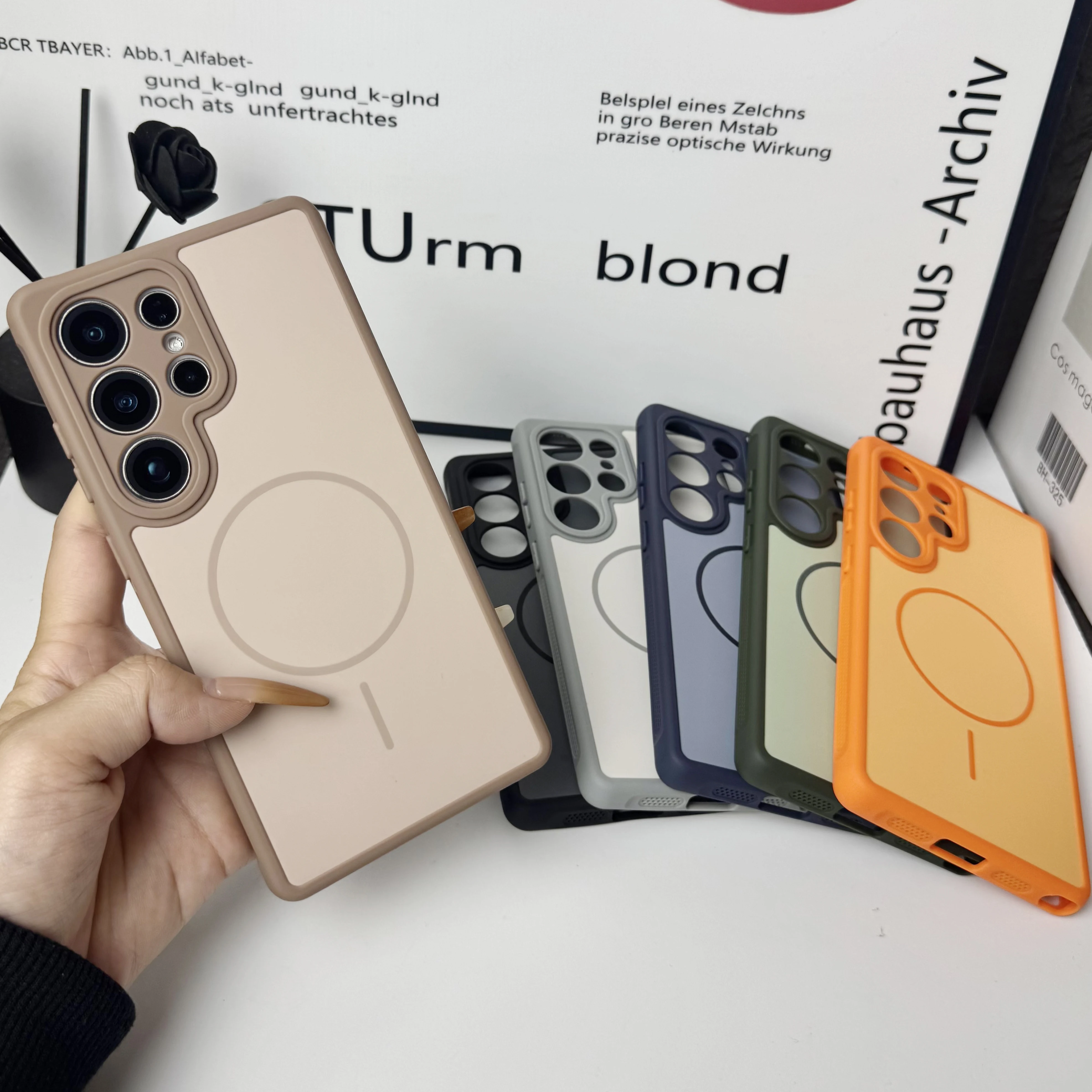 Contrast Color Silicone Soft Case For Samsung Galaxy S26 Ultra S24 S25 Ultra Matte Magnetic TPU Cover For S26 Plus accessories