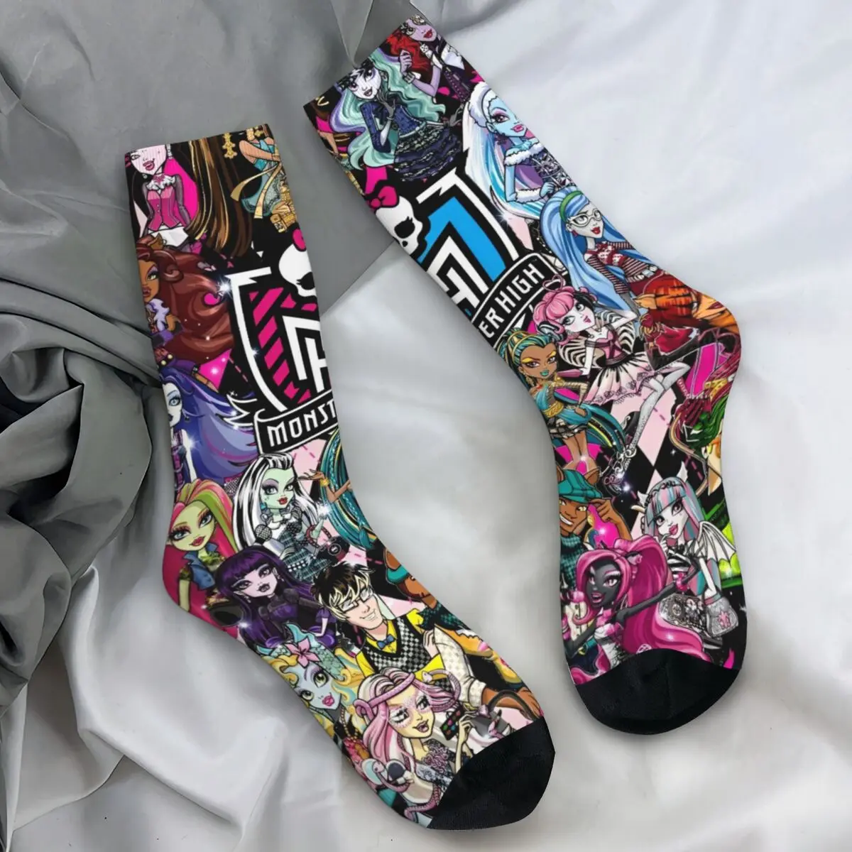 Men Socks Monster High ANIME Girl Stockings Winter Casual Soft Socks Printed Running Sports Non Skid Socks