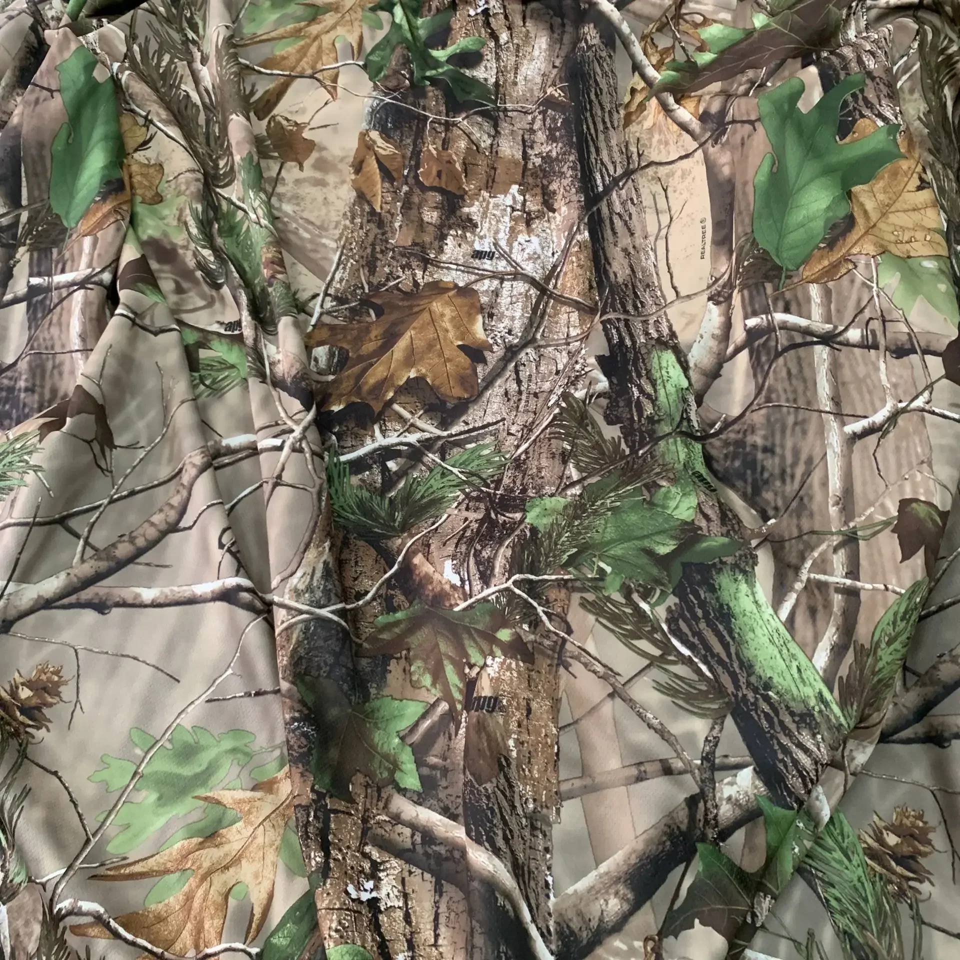

1.55M Width Elastic Knitted Mesh Camo Fabric Polyester Cotton Bionic Tree Camouflage Cloth for T-shirt Skirt Casual Pants