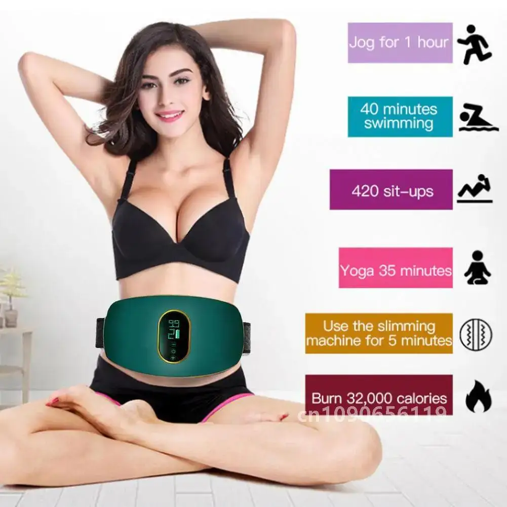 Slimming Belly Belt Massager Losing Weight Fat Burn Ardente Fitness Celulite Abdominal Corporal Massagem Massageador Stimul G4V3