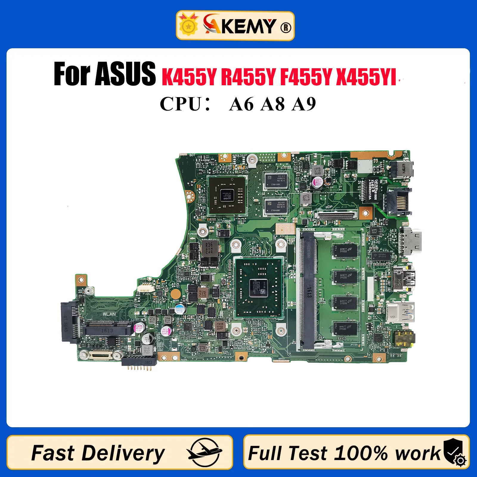 

X455YI Материнская плата для ноутбука ASUS VivoBook X455Y A455Y R454Y K455Y R455Y F455Y X455YI Материнская плата с процессором A6 A8 A9 tests stk