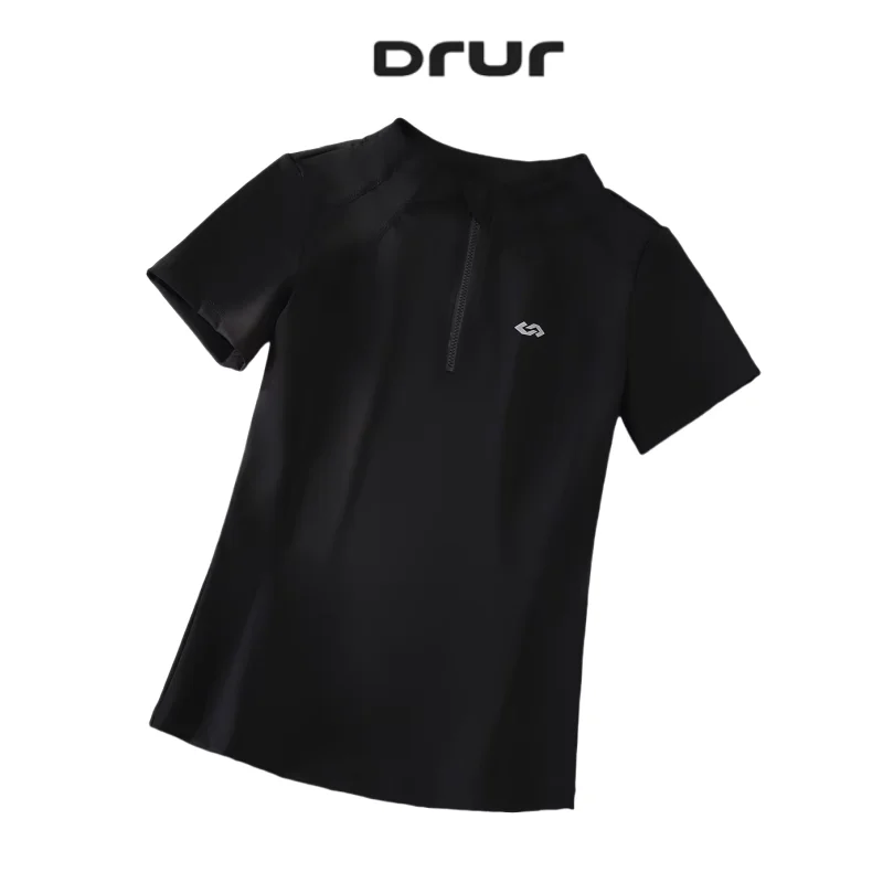 

DRUR Golf Wear Women Half Zip Short Sleeve Lightweight Breathable Summer Sports Top Quick Dry Slim Fit Fitness T Shirt Yogawear