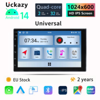 Uckazy 2 Din Android 14 Car Multimedia Player 7 ''Universal Radio Stereo GPS Navigation Bluetooth Audio Head Unit Wireless Carplay Wifi 4G RDS Video Player