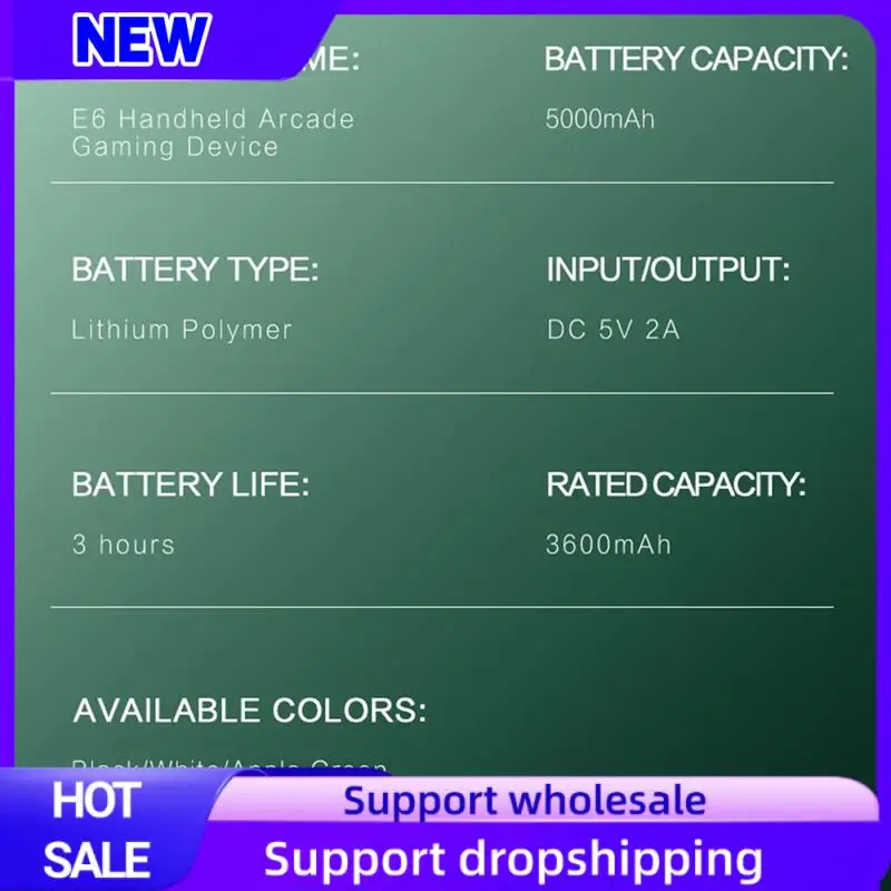 Suitable E6 Handheld Game Console With Dual 2.4G Wireless Controller 64GB 5 Inch Support For GBA GBC PSP PS1 N64 C