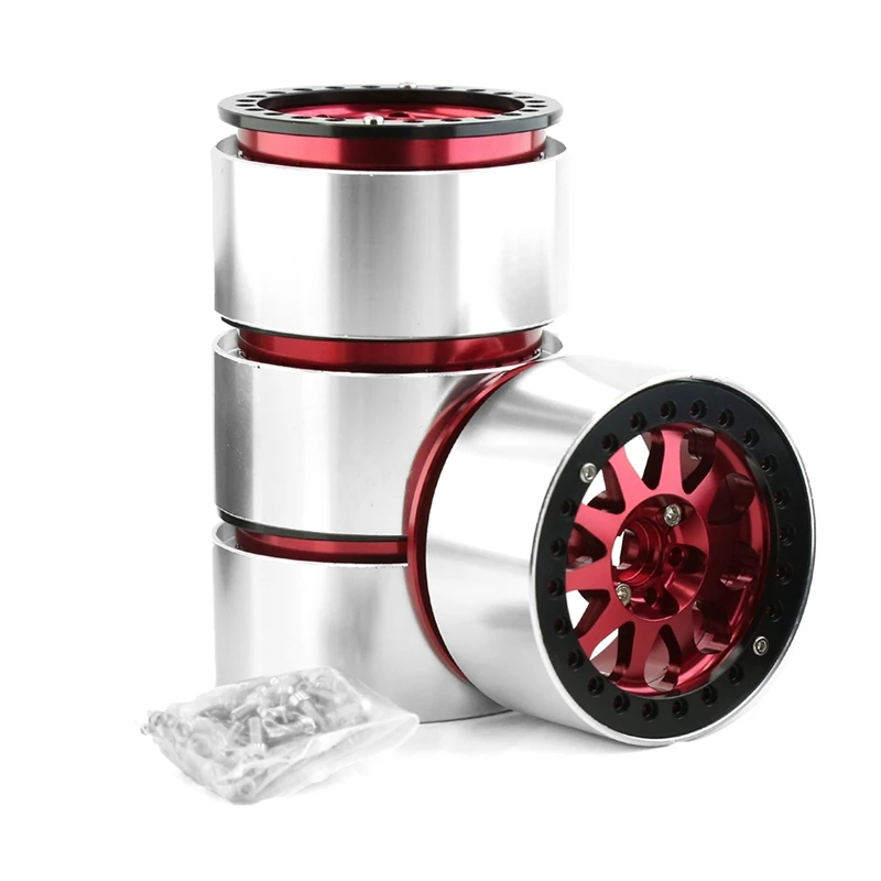 2.2 Inch Beadlock Wheel Rims Heavy Duty Alloy For 1:10 RC Crawler SCX10 TRX-4 4Pcs-Set