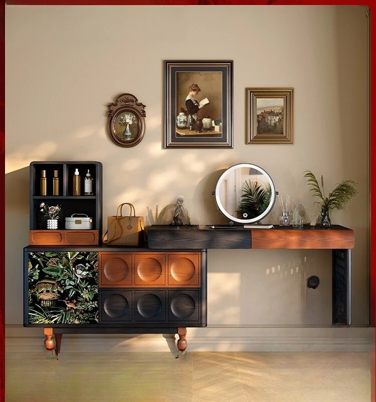 

Dresser, chest, integrated French retro master bedroom, ash wood solid wood dresser, antique makeup table