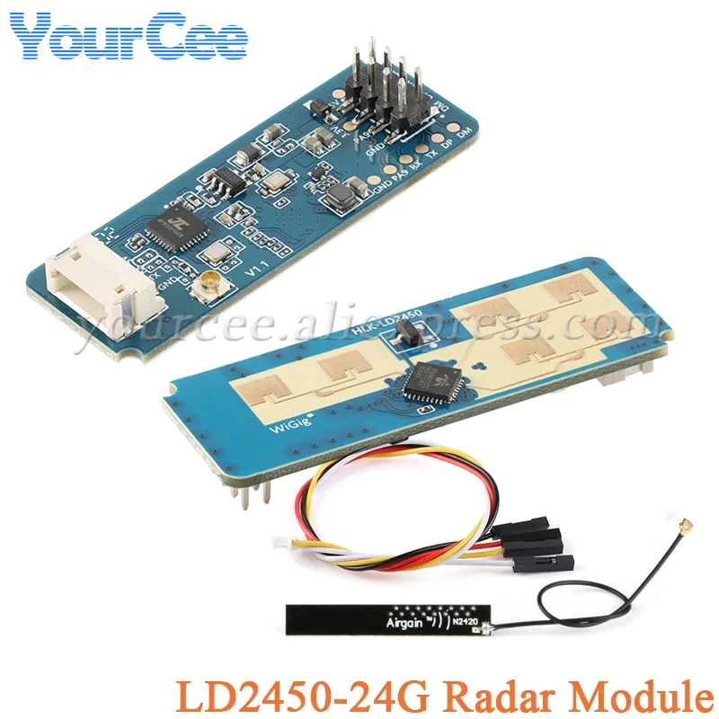 5 stücke/1 stück LD2450 24G MM Welle Menschlichen Körper Motion Tracking Flugbahn Radar Sensor Modul HLK-LD2450 Sensing abstand 8M Smart Home