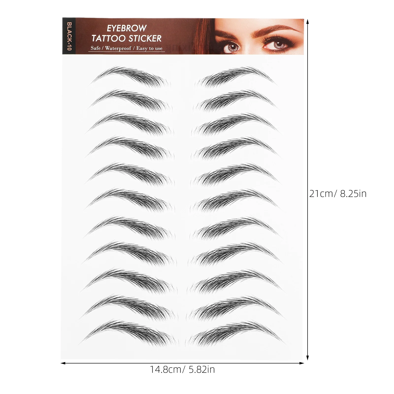 6 fogli adesivi per sopracciglia realistici capelli impermeabili come design trasferimento temporaneo adesivo modellante facile rimozione per il trucco quotidiano