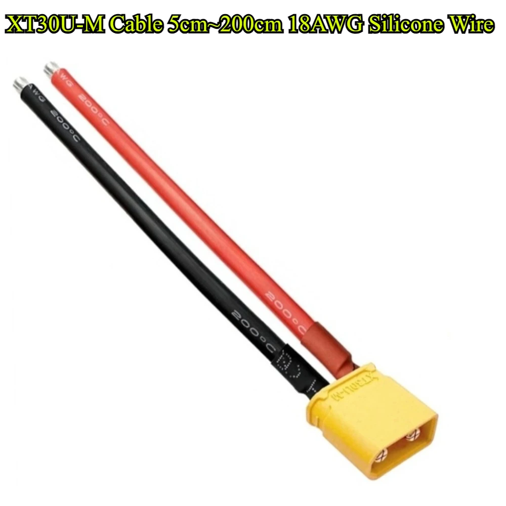 XT30 XT30U 5/10/15-200CM Connecting Line 18AWG Silicone Wire Extension DIY Male&Female Battery Cable For RC Charger Battery ESC