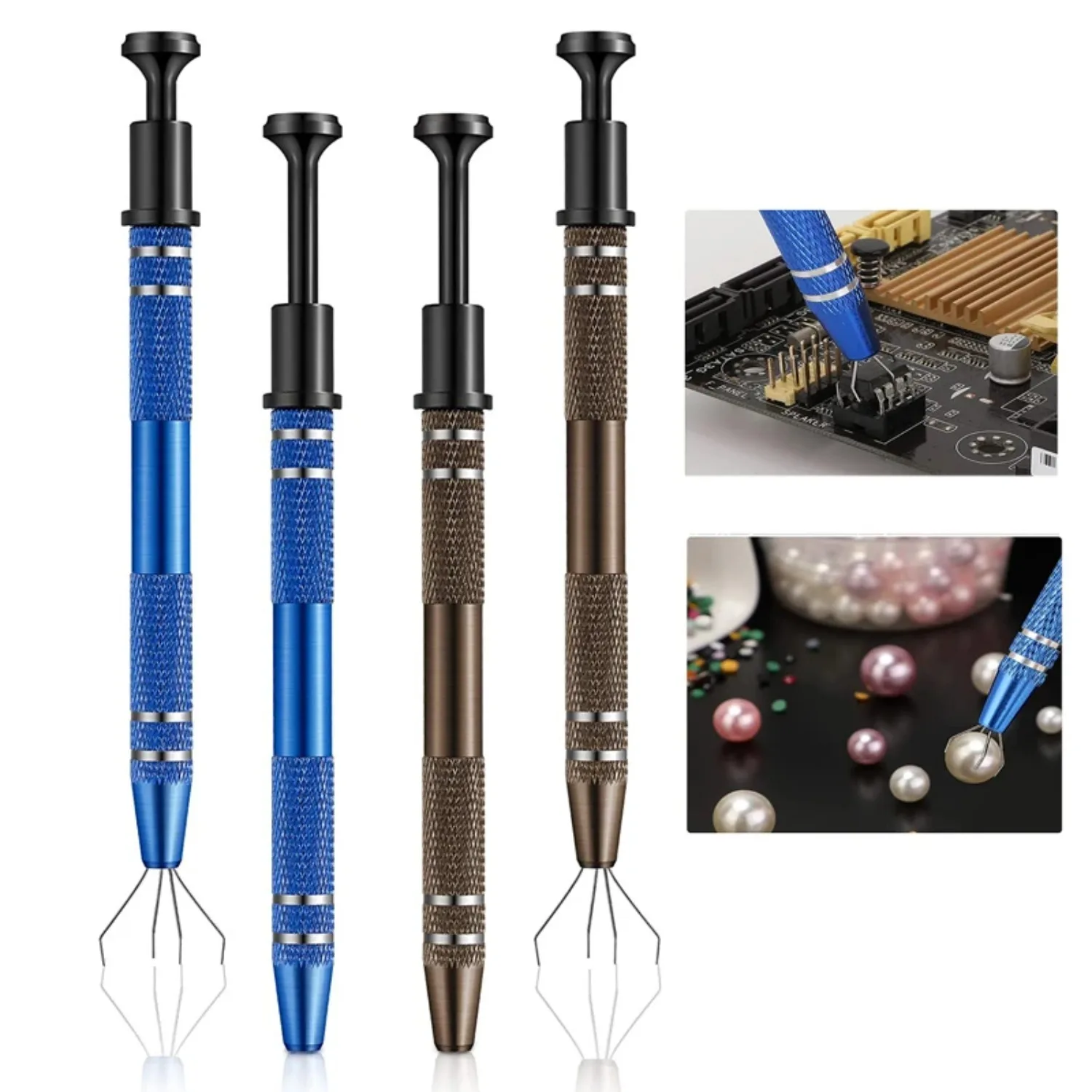 Pinça Extratora de Componentes Eletrônicos com Quatro Garras, Extrator de Chips, Extrator de Parafusos, Caneta de Recolha, Ferramenta Manual para Reparo de Joias