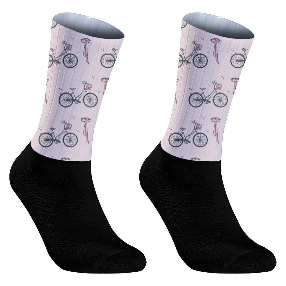 Calcetines de Ciclismo ummer Aero para hombre y mujer, medias antideslizantes de Gel de sílice, transpirables, para deportes de carreras profesionales