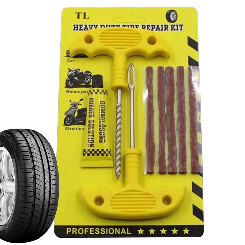 Tire Plug Repair Kit Portable Tire Patch Kit Tubeless Tire Repair Kit Lightweight Tire Patch Tools Tire Plugging Kits For