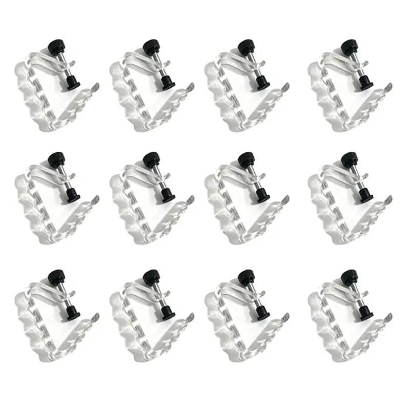 IALJ-12 Pieces Adjustable Clear Tablecloth Clips, Strong Grip To Prevent Slippage And Ensure Stability