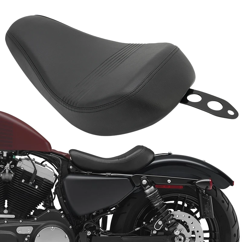 Motorcycle Black Front Rider Driver Solo Seat For Harley Sportster XL 1200 883 72 Forty Eight 2016-up